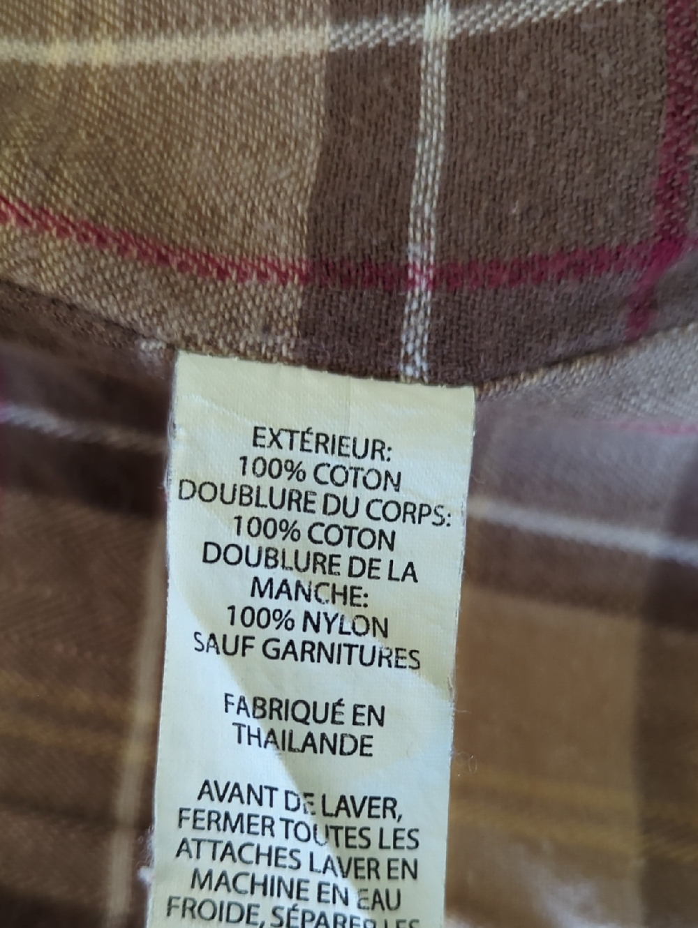 LL Bean Khaki Flannel Lined Chore Jacket - Picture 5 of 10
